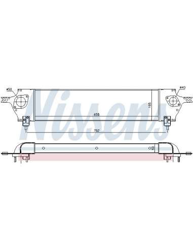 Radiador de aire de admisión Nissens 96580 - NISSENS INTERCOOLER NISSAN QA