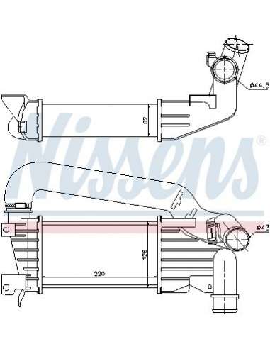 Radiador de aire de admisión Nissens 96592 - NISSENS INTERCOOLER OPEL ASTR