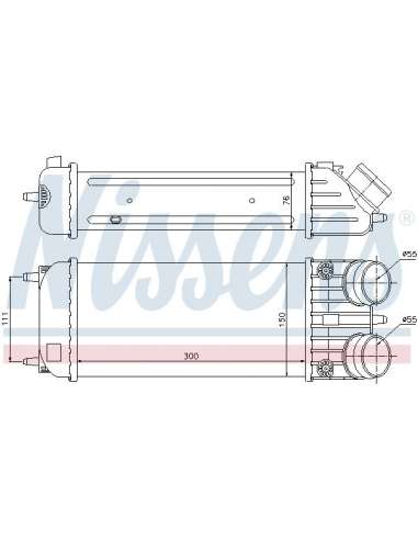 Radiador de aire de admisión Nissens 96593 - NISSENS INTERCOOLER PEUGEOT 2