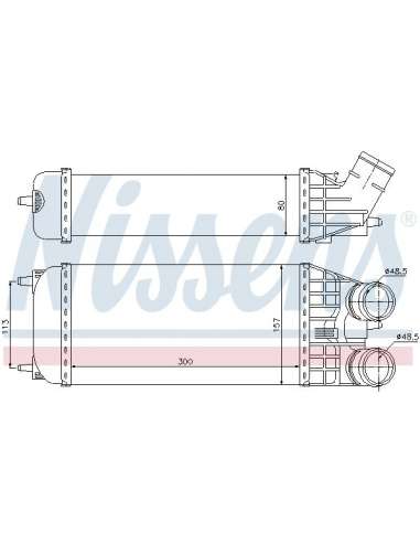 Radiador de aire de admisión Nissens 96594 - NISSENS INTERCOOLER PEUGEOT 2