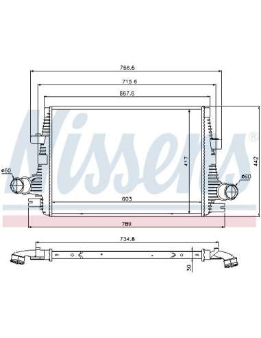 Radiador de aire de admisión Nissens 96644 - NISSENS INTERCOOLER ALFA ROME