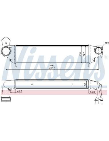 Radiador de aire de admisión Nissens 96654 - NISSENS INTERCOOLER BMW 3 E46