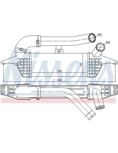 Radiador de aire de admisión Nissens 96662 - NISSENS INTERCOOLER HYUNDAI H