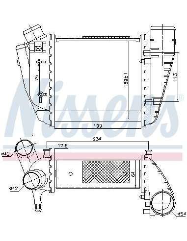 Radiador de aire de admisión Nissens 96678 - NISSENS INTERCOOLER AUDI A 4