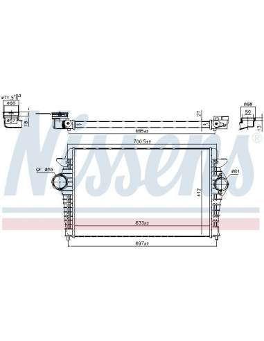 Radiador de aire de admisión Nissens 96692 - NISSENS INTERCOOLER FORD GALA