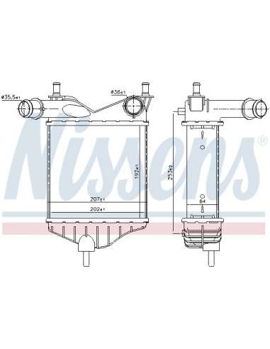 Radiador de aire de admisión Nissens 96703 - NISSENS INTERCOOLER FIAT IDEA