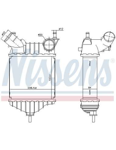 Radiador de aire de admisión Nissens 96704 - NISSENS INTERCOOLER FIAT PUNT