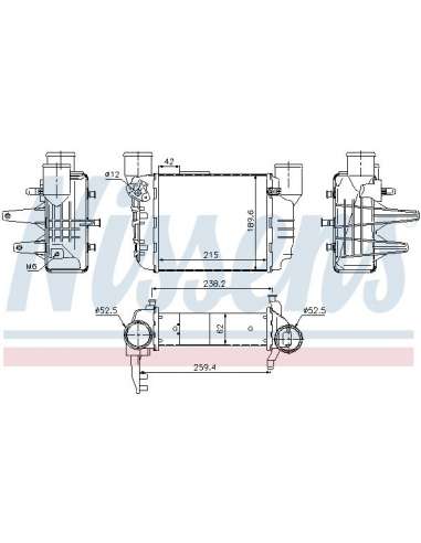 Radiador de aire de admisión Nissens 96709 - NISSENS INTERCOOLER AUDI A 4