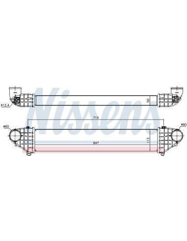 Radiador de aire de admisión Nissens 96722 - NISSENS INTERCOOLER VOLVO C 3