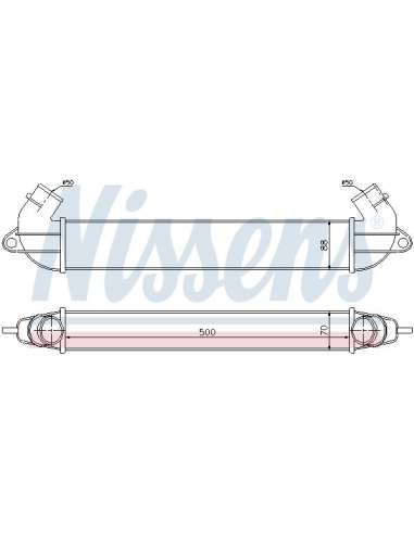 Radiador de aire de admisión Nissens 96736 - NISSENS INTERCOOLER FIAT DOBL