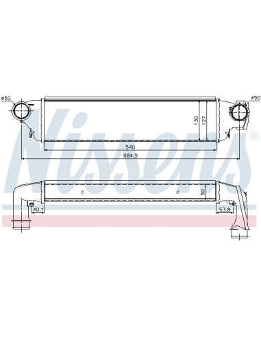 Radiador de aire de admisión Nissens 96741 - NISSENS INTERCOOLER BMW 3 E46