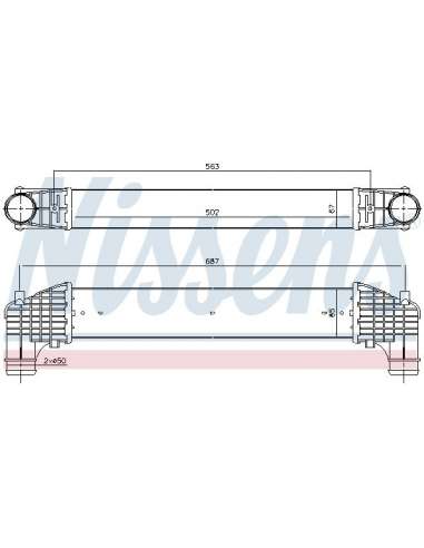 Radiador de aire de admisión Nissens 96750 - NISSENS INTERCOOLER SEAT ALHA