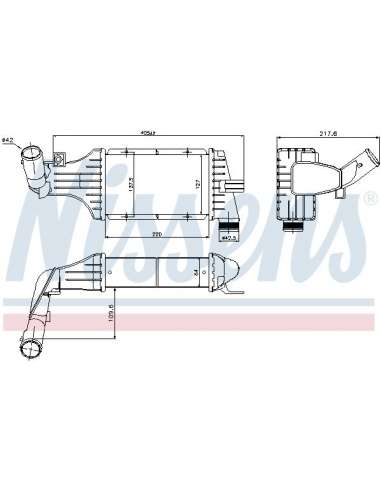 Radiador de aire de admisión Nissens 96789 - NISSENS INTERCOOLER OPEL ASTR