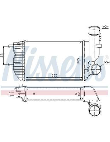 Radiador de aire de admisión Nissens 96889 - NISSENS INTERCOOLER PEUGEOT B