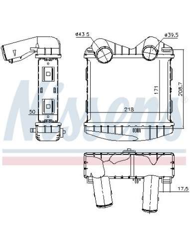 Radiador de aire de admisión Nissens 96893 - NISSENS INTERCOOLER SMART CIT