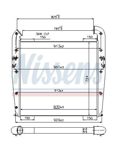 Radiador de aire de admisión Nissens 96960 - NISSENS INTERCOOLER SCANIA P9