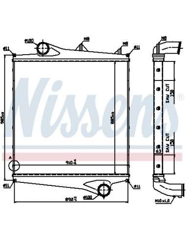 Radiador de aire de admisión Nissens 96961 - NISSENS INTERCOOLER VOLVO FH