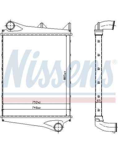 Radiador de aire de admisión Nissens 96966 - NISSENS VOLVO FH12 INTERCOOLE