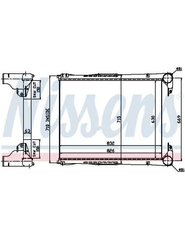Radiador de aire de admisión Nissens 96967 - NISSENS INTERCOOLER RVI - REN
