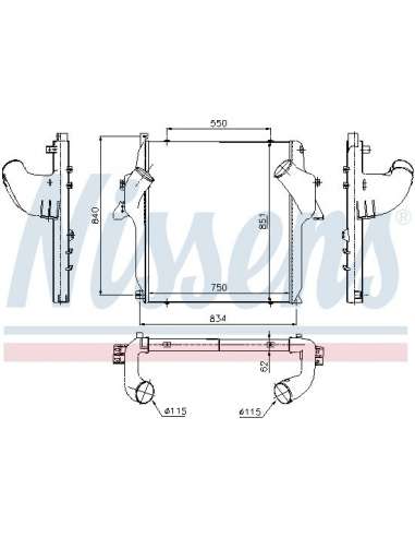 Radiador de aire de admisión Nissens 96972 - NISSENS INTERCOOLER MERCEDES