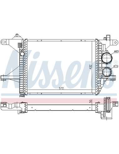 Radiador de aire de admisión Nissens 96976 - NISSENS INTERCOOLER MERCEDES