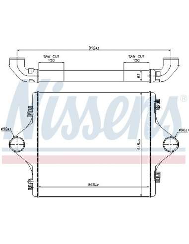 Radiador de aire de admisión Nissens 96977 - NISSENS INTERCOOLER MAN F 200