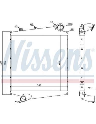 Radiador de aire de admisión Nissens 96990 - NISSENS VOLVO FH16 520 hp