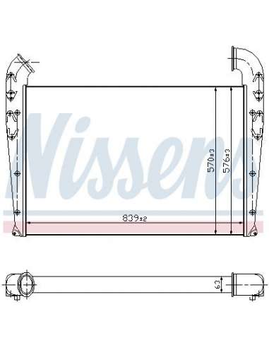 Radiador de aire de admisión Nissens 96992 - NISSENS INTERCOOLER SCANIA BU