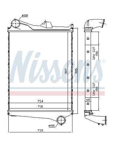 Radiador de aire de admisión Nissens 97006 - NISSENS INTERCOOLER VOLVO FM-