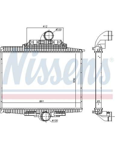 Radiador de aire de admisión Nissens 97024 - NISSENS INTERCOOLER MERCEDES