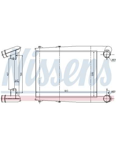 Radiador de aire de admisión Nissens 97025 - NISSENS INTERCOOLER RVI - REN