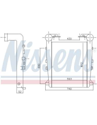 Radiador de aire de admisión Nissens 97027 - NISSENS INTERCOOLER RVI - REN