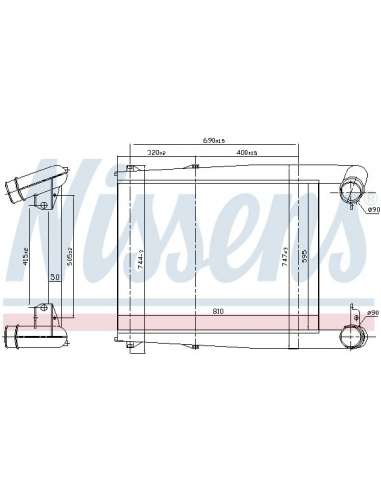 Radiador de aire de admisión Nissens 97028 - NISSENS INTERCOOLER RVI - REN