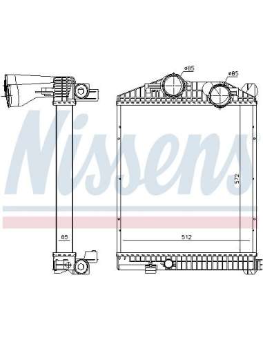 Radiador de aire de admisión Nissens 97033 - NISSENS INTERCOOLER MERCEDES