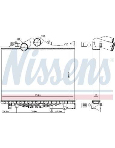 Radiador de aire de admisión Nissens 97038 - NISSENS INTERCOOLER MERCEDES