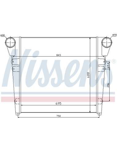 Radiador de aire de admisión Nissens 97052 - NISSENS INTERCOOLER RVI - REN