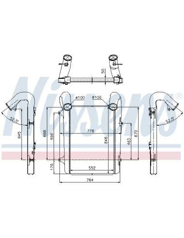 Radiador de aire de admisión Nissens 97059 - NISSENS INTERCOOLER DAF XF 10