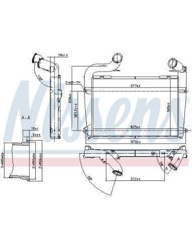 Radiador de aire de admisión Nissens 97061 - NISSENS INTERCOOLER SCANIA BU