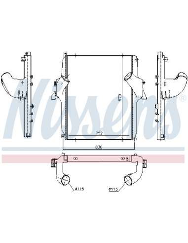 Radiador de aire de admisión Nissens 97068 - NISSENS INTERCOOLER MERCEDES