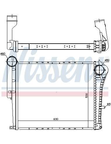 Radiador de aire de admisión Nissens 97073 - NISSENS INTERCOOLER RVI - REN