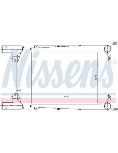 Radiador de aire de admisión Nissens 97074 - NISSENS INTERCOOLER RVI - REN