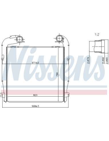 Radiador de aire de admisión Nissens 97080 - NISSENS INTERCOOLER SCANIA G-