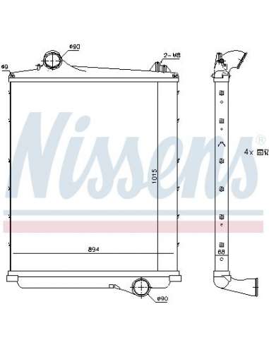 Radiador de aire de admisión Nissens 97082 - NISSENS INTERCOOLER VOLVO FH