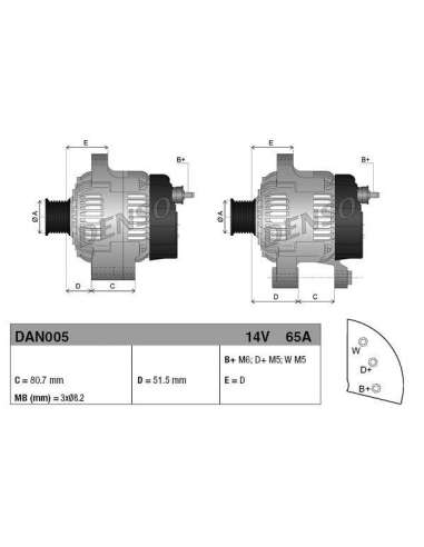 Alternador Nps DAN005 - DAN005 DENSOALTERNATOR