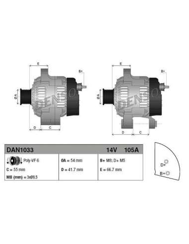 Alternador Nps DAN1033 - DAN1033 NPS DENSOALTERNATOR