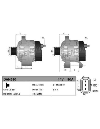 Alternador Nps DAN590 - DAN590 DENSOALTERNATOR