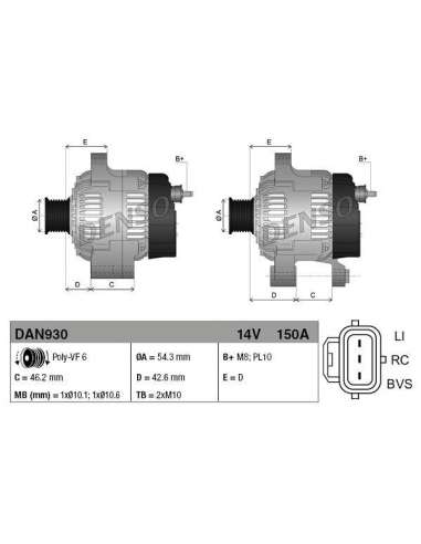 Alternador Nps DAN930 - DAN930 DENSOALTERNATOR