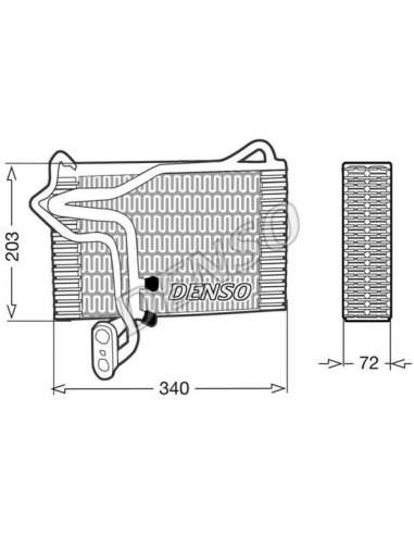 Evaporador, aire acondicionado Nps DEV02001 - DEV02001 DENSO EVAPORATOR BEHR HELLA SERVICE  PREMIUM LINE 