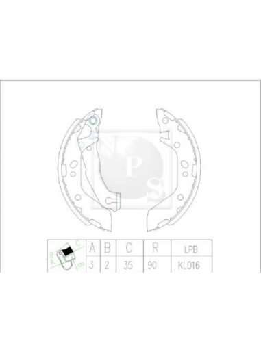 Juego de zapatas de frenos Tras. Nps H350I11 - H350I11 PATINES DE FRENO