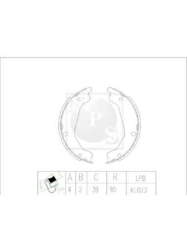 Juego de zapatas de frenos Tras. Nps H350I40 - H350I40 PATINES DE FRENO